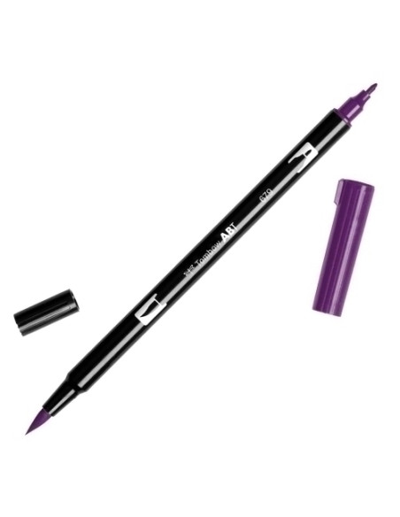 ROTULADOR TOMBOW DOBLE PUNTA PINCEL CIRUELA OSCURO