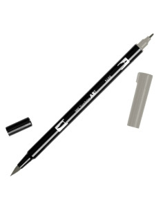 ROTULADOR TOMBOW DOBLE PUNTA PINCEL GRIS CALIDO