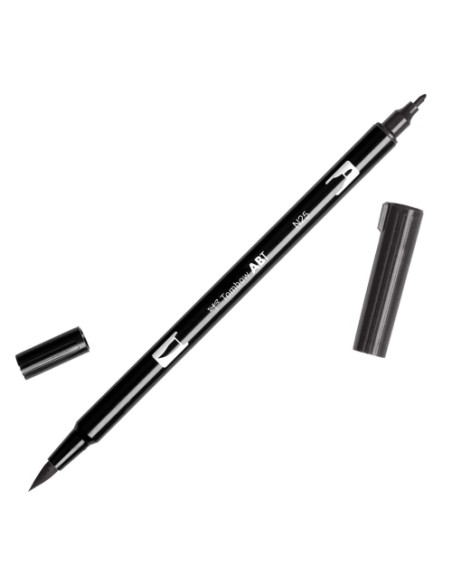 ROTULADOR TOMBOW DOBLE PUNTA PINCEL NEGRO LAMPARA