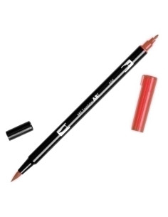 ROTULADOR TOMBOW DOBLE PUNTA PINCEL ROJO CHINO