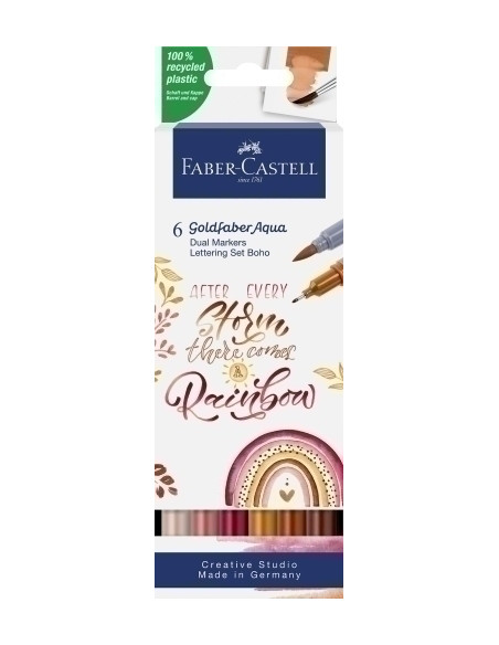 ROTULADORES ACUARELABLES FABER-CASTELL GOLDFABER AQUA DUAL MARKERS estuche de 6 BOHO