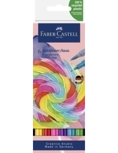 ROTULADORES ACUARELABLES FABER-CASTELL GOLDFABER AQUA DUAL MARKERS estuche de 6 CANDY