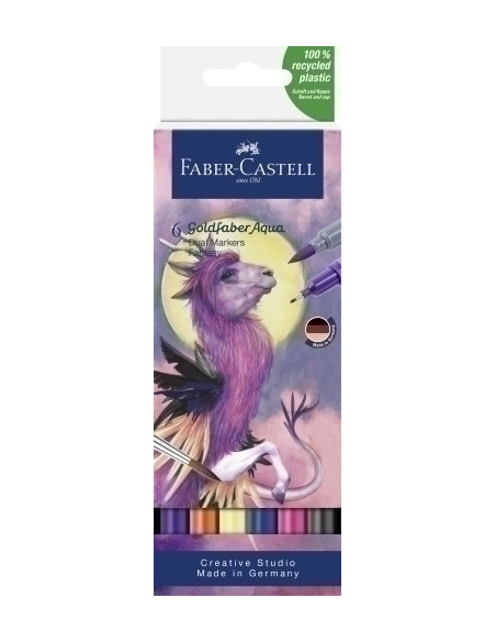 ROTULADORES ACUARELABLES FABER-CASTELL GOLDFABER AQUA DUAL MARKERS estuche de 6 FANTASY