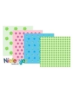 SCRAPBOOKING CARTULINA NIEFENVER IMPRESA 24x32 cm 180gr AZUL-1 4 mod BLISTER de 8