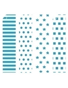 SCRAPBOOKING CARTULINA NIEFENVER IMPRESA 24x32 cm 180gr AZUL-3 4 mod BLISTER de 8