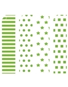 SCRAPBOOKING CARTULINA NIEFENVER IMPRESA 24x32 cm 180gr VERDE-3 4 mod BLISTER de 8