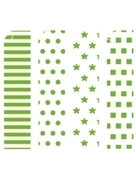 SCRAPBOOKING CARTULINA NIEFENVER IMPRESA 24x32 cm 180gr VERDE-3 4 mod BLISTER de 8