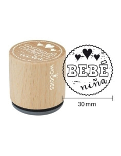 SELLO COLOP WOODIES Ø30mm CAUCHO GRIS  BEBE NIÑA