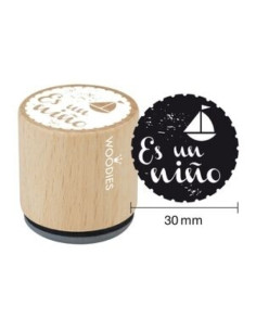 SELLO COLOP WOODIES Ø30mm CAUCHO GRIS  ES UN NIÑO