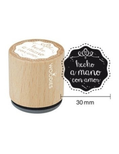 SELLO COLOP WOODIES Ø30mm CAUCHO GRIS  HECHO A MANO CON AMOR