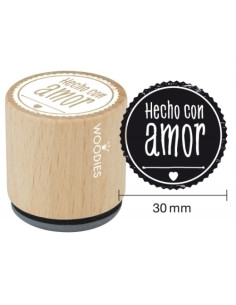 SELLO COLOP WOODIES Ø30mm CAUCHO GRIS  HECHO CON AMOR