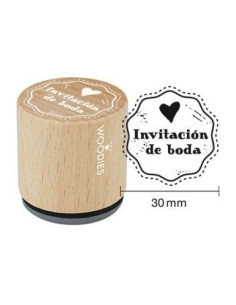 SELLO COLOP WOODIES Ø30mm CAUCHO GRIS  INVITACION BODA  1