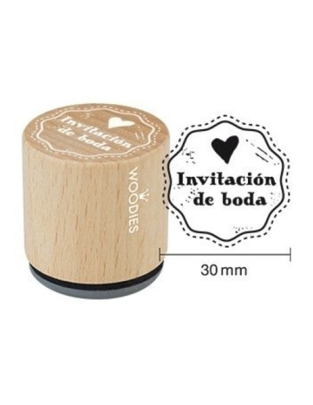 SELLO COLOP WOODIES Ø30mm CAUCHO GRIS  INVITACION BODA  1