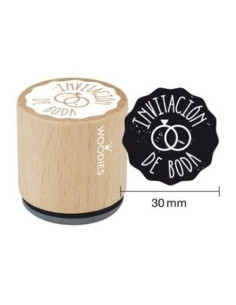 SELLO COLOP WOODIES Ø30mm CAUCHO GRIS  INVITACION BODA  2