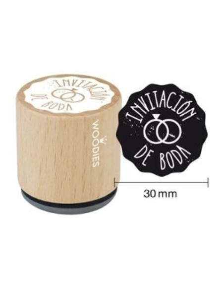 SELLO COLOP WOODIES Ø30mm CAUCHO GRIS  INVITACION BODA  2