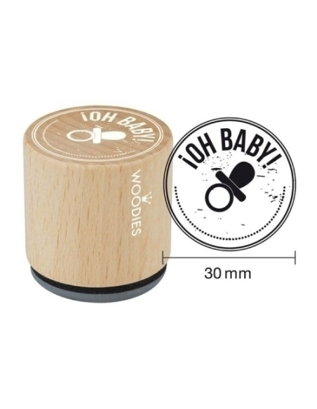 SELLO COLOP WOODIES Ø30mm CAUCHO GRIS  OH BABY