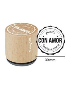 SELLO COLOP WOODIES Ø30mm CAUCHO GRIS  PARA TI HECHO A MANO CON AMOR