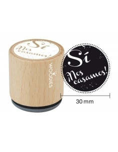SELLO COLOP WOODIES Ø30mm CAUCHO GRIS  SI! NOS CASAMOS