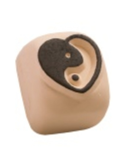 SELLO DE PIEDRA LADOT PARA TINTA DE TATTOS CORAZON YIN YANG PEQUEÑO