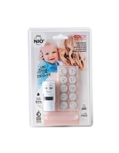 SELLO entAUT COLOP PRINTER LITTLE NIO Ø17mm CON 10 GOMAS INTERCAMBIABLES CON MOTIVOS PARA BEBES GRIS 154572