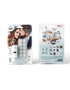 SELLO entAUT COLOP PRINTER LITTLE NIO Ø17mm CON 10 GOMAS INTERCAMBIABLES CON MOTIVOS PARA BODAS GRIS 154569