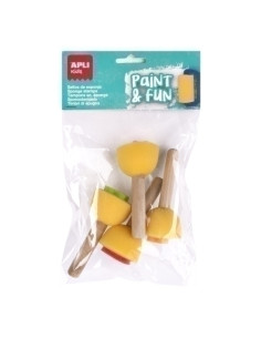 SELLOS de ESPONJA APLI para PINTURA MANGO MADERA BOLSA DE 4