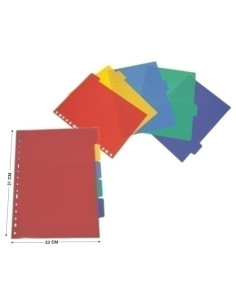 SEPARADORES BINDEX PP A4 5 Pestañas Multitaladro