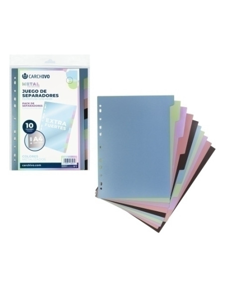 SEPARADORES CARCHIVO METAL PP EXTRA FUERTE A4 6 pestañas