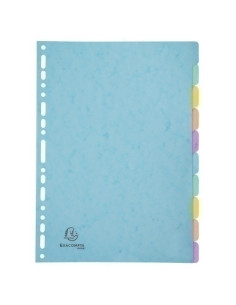 SEPARADORES EXACOMPTA AQUAREL CARTULINA LUSTRADA A4 400g  10 pestañas 17 taladros