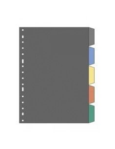 SEPARADORES MULTIFIN PVC TRANSP ALFA 3005 F 5 pestañas 16 taladros