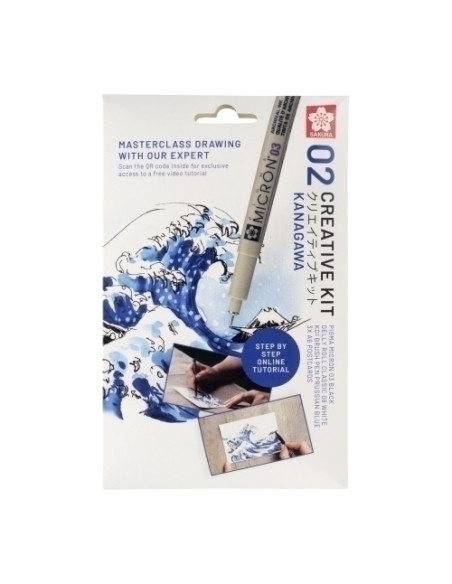 SET CREATIVO SAKURA ART KIT KANAGAWA Pigma Micron 05 negro  Gelly Roll  Koi coloring  3 postales A6 con video tutorial