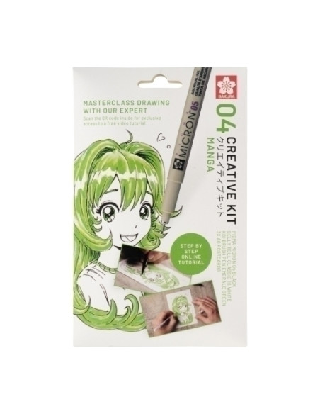 SET CREATIVO SAKURA ART KIT MANGA Pigma Micron 05 negro  Gelly Roll  Koi coloring  3 postales A6 con video tutorial