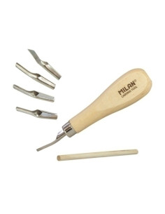 SET DE CARVADO MILAN LINO CUTER GUBIAS PARA TALLO DE RELIEVES CAJA DE 5