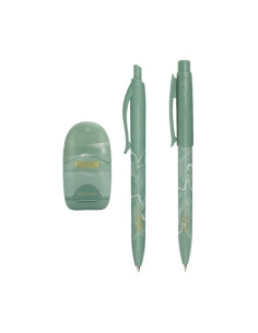 MILAN CAJA REGALO SERIE LAVA CON BOLÍGRAFO P1 PORTAMINAS PL1 05 Y AFILABORRA CAPSULE VERDE