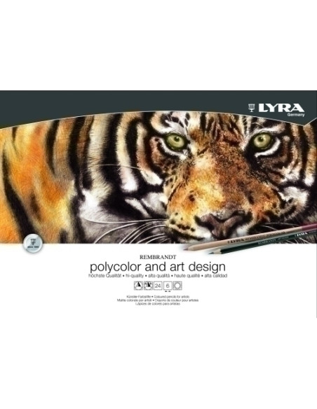 SET LYRA REMBRANDT POLYCOLOR & ART DESING ESTUCHE MADERA DE 30pz
