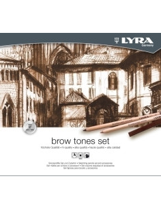 SET LYRA REMBRANDT TONOS MARRONES CAJA METALICA DE 25