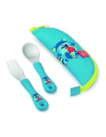 SET de 2 CUBIERTOS MAPED PICNIK MINIIZ MAPACHE CON ESTUCHE