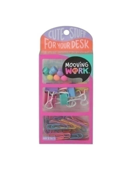 SET de PAPELERIA MOOVING KIT 3 EN 1 PINK
