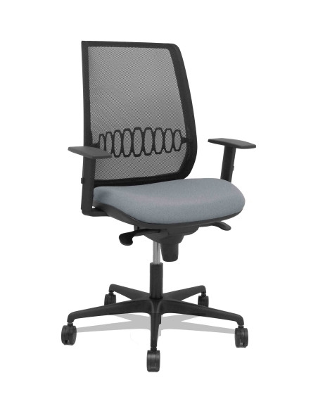 SILLA PIQUERAS Y CRESPO ALARES BRAZOS REGULABLES ERGONOMICA MECANISMO SINCRO RESPALDO MALLA NEGRA ASIENTO TAPIZADO BALI GRIS