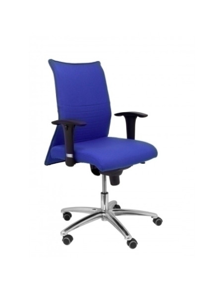 SILLA PIQUERAS Y CRESPO ALBACETE CONFIDENTE BRAZOS CROMADOS REGULABLES MECANISMO SINCRO ASIENTO Y RESPALDO TAPIZADO BALI AZUL