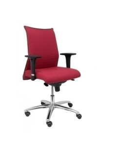 SILLA PIQUERAS Y CRESPO ALBACETE CONFIDENTE BRAZOS CROMADOS REGULABLES MECANISMO SINCRO ASIENTO Y RESPALDO TAPIZADO BALI GRANATE