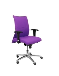 SILLA PIQUERAS Y CRESPO ALBACETE CONFIDENTE BRAZOS CROMADOS REGULABLES MECANISMO SINCRO ASIENTO Y RESPALDO TAPIZADO BALI LILA