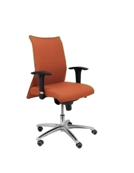 SILLA PIQUERAS Y CRESPO ALBACETE CONFIDENTE BRAZOS CROMADOS REGULABLES MECANISMO SINCRO ASIENTO Y RESPALDO TAPIZADO BALI MARRON