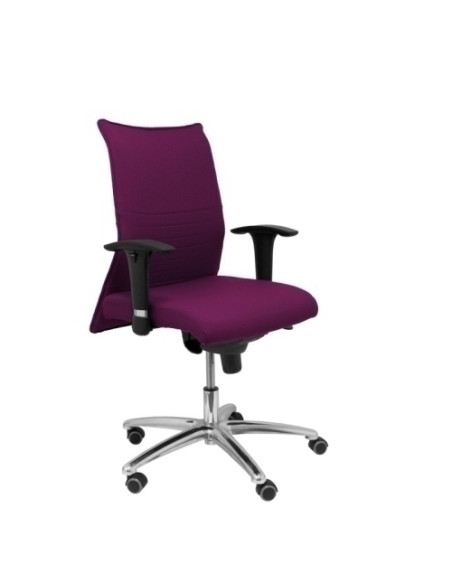 SILLA PIQUERAS Y CRESPO ALBACETE CONFIDENTE BRAZOS CROMADOS REGULABLES MECANISMO SINCRO ASIENTO Y RESPALDO TAPIZADO BALI MORADO