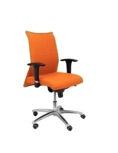 SILLA PIQUERAS Y CRESPO ALBACETE CONFIDENTE BRAZOS CROMADOS REGULABLES MECANISMO SINCRO ASIENTO Y RESPALDO TAPIZADO BALI NARANJA
