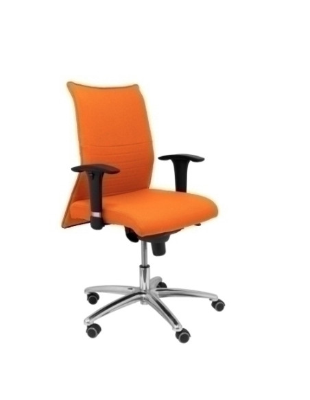SILLA PIQUERAS Y CRESPO ALBACETE CONFIDENTE BRAZOS CROMADOS REGULABLES MECANISMO SINCRO ASIENTO Y RESPALDO TAPIZADO BALI NARANJA