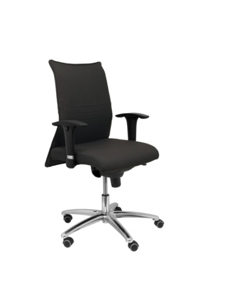 SILLA PIQUERAS Y CRESPO ALBACETE CONFIDENTE BRAZOS CROMADOS REGULABLES MECANISMO SINCRO ASIENTO Y RESPALDO TAPIZADO BALI NEGRO