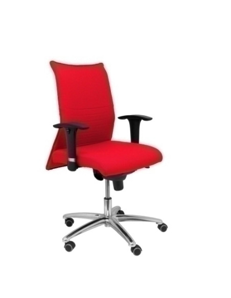 SILLA PIQUERAS Y CRESPO ALBACETE CONFIDENTE BRAZOS CROMADOS REGULABLES MECANISMO SINCRO ASIENTO Y RESPALDO TAPIZADO BALI ROJO