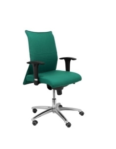 SILLA PIQUERAS Y CRESPO ALBACETE CONFIDENTE BRAZOS CROMADOS REGULABLES MECANISMO SINCRO ASIENTO Y RESPALDO TAPIZADO BALI VERDE