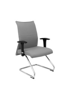 SILLA PIQUERAS Y CRESPO ALBACETE CONFIDENTE ESTRUCTURA PATIN ACABADO CROMADO BRAZO REGULABLE TAPICERIA BALI GRIS